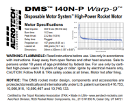 Aerotech I40N-P DMS Warp-9 Rocket Motor