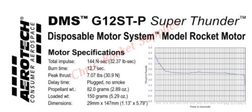 Aerotech G12ST-P Super Thunder Rocket Motor