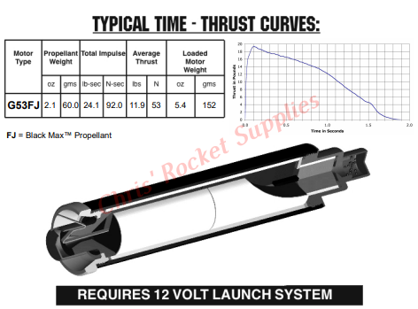 Aerotech G53-5FJ Black Max Rocket Motor