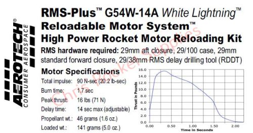 Aerotech G54W-14A White Lightning Rocket Motor