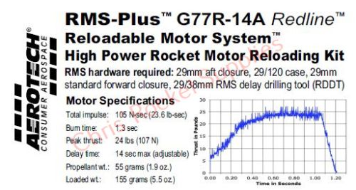 Aerotech G77R-14A Redline Rocket Motor