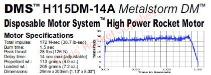 Aerotech H115DM-14A Dark Matter Rocket Motor