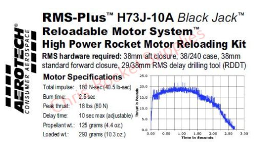 Aerotech H73J-10A Black Jack Rocket Motor