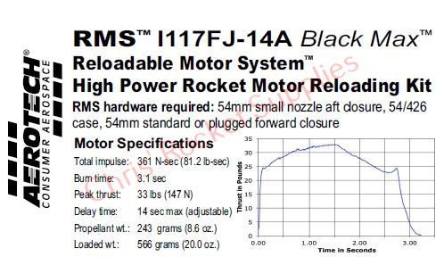 Aerotech I117FJ-14A Black Max Rocket Motor