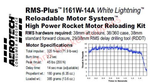 Aerotech I161W-14A White Lightning Rocket Motor