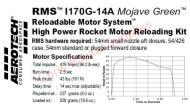 Aerotech I170G-14A Mojave Green Rocket Motor