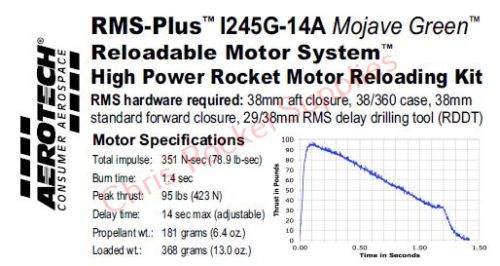 Aerotech I245G-14A Mojave Green Rocket Motor