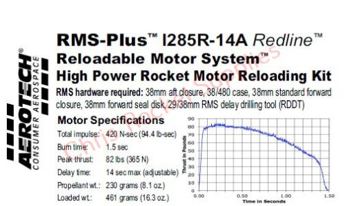 Aerotech I285R-14A Redline Rocket Motor