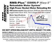 Aerotech I59WN-P Warp 9-White Lightning Rocket Motor