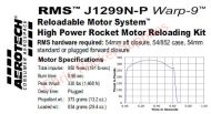 Aerotech J1299N-P Warp 9 Rocket Motor