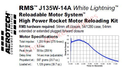 Aerotech J135W-14A White Lightning Rocket Motor