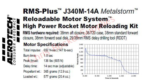 Aerotech J340M-14A Metalstorm Rocket Motor