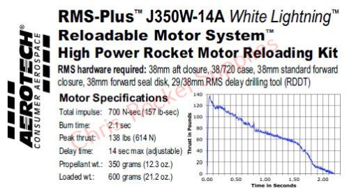 Aerotech J350W-14A White Lightning Rocket Motor