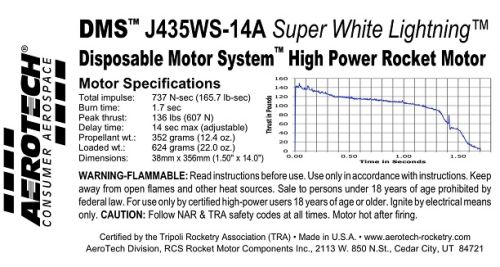 Aerotech J435WS-14A Super White Lightning DMS Rocket Motor