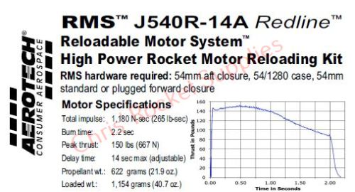 Aerotech J540R-14A Redline Rocket Motor