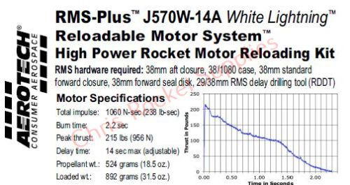 Aerotech J570W-14A White Lightning Rocket Motor