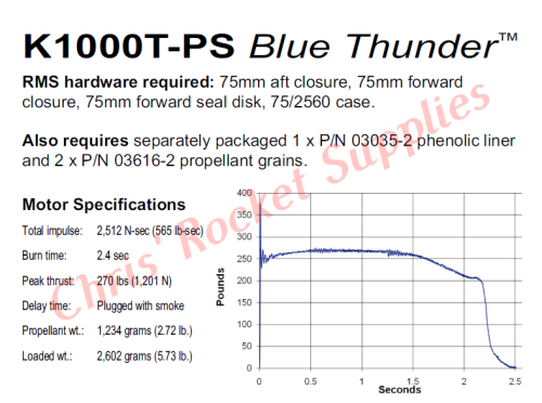 Aerotech K1000 Blue Thunder Rocket Motor