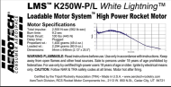 Aerotech K250W White Lightning Rocket Motor