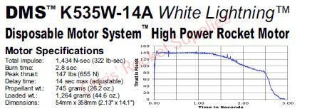 Aerotech K535W-14A White Lightning DMS Rocket Motor