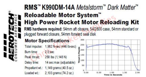 Aerotech K990DM-14A Dark Matter Rocket Motor