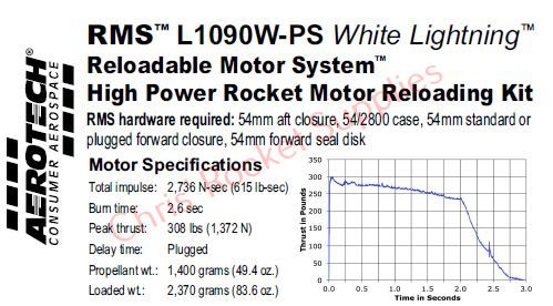 Aerotech L1090W-P White Lightning Rocket Motor