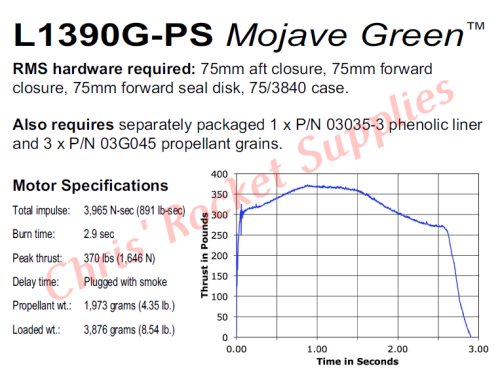 Aerotech L1390 Mojave Green Rocket Motor