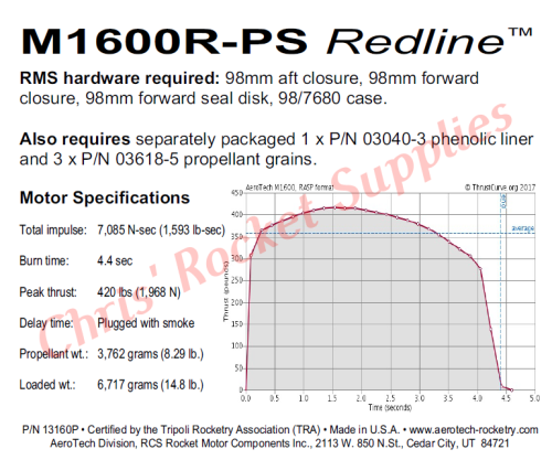 Aerotech M1600 Redline Rocket Motor