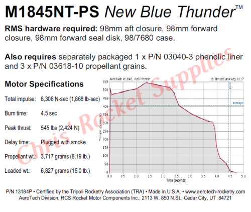 Aerotech M1845 Blue Thunder Rocket Motor