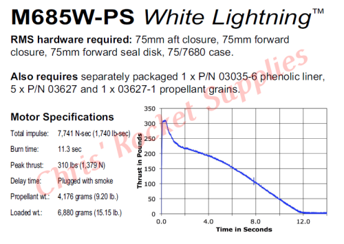 Aerotech M685 White Lightning Rocket Motor