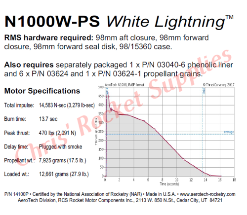 Aerotech N1000 White Lightning Rocket Motor