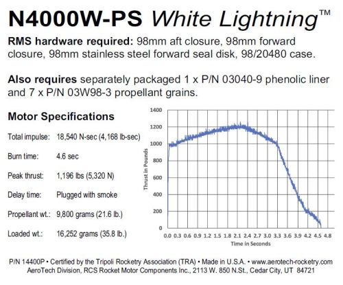 Aerotech N4000 White Lightning Rocket Motor