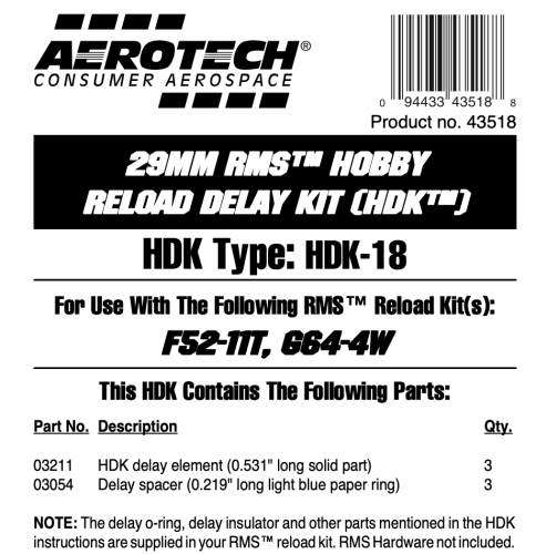 HDK-18 for use with F52-11T, G64-4W (3-pack)